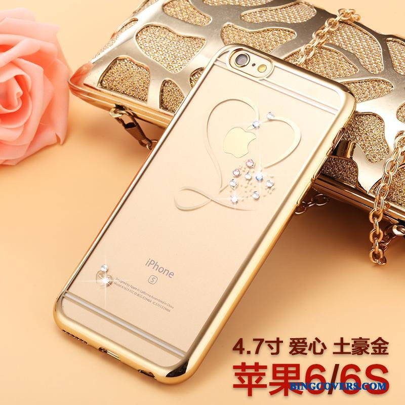 iPhone 6/6s Etui Ny Luksus Alt Inklusive Strass Silikone Rosa Guld Anti-fald