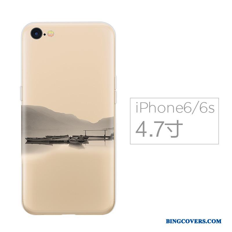 iPhone 6/6s Etui Silikone Blå Cover Blød Trend Af Personlighed Kinesisk Stil