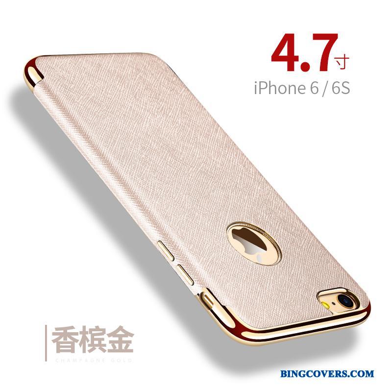 iPhone 6/6s Mobiltelefon Etui Læder Magnetisk Anti-fald Lyserød Kvalitet