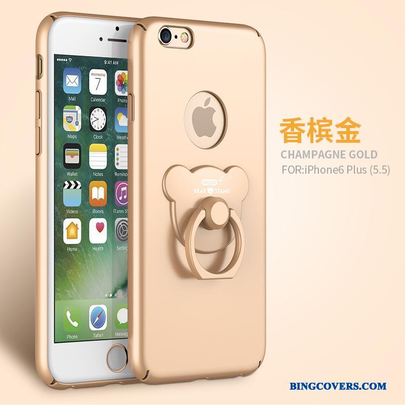 iPhone 6/6s Plus Anti-fald Sort Silikone Nubuck Etui Cover Ny