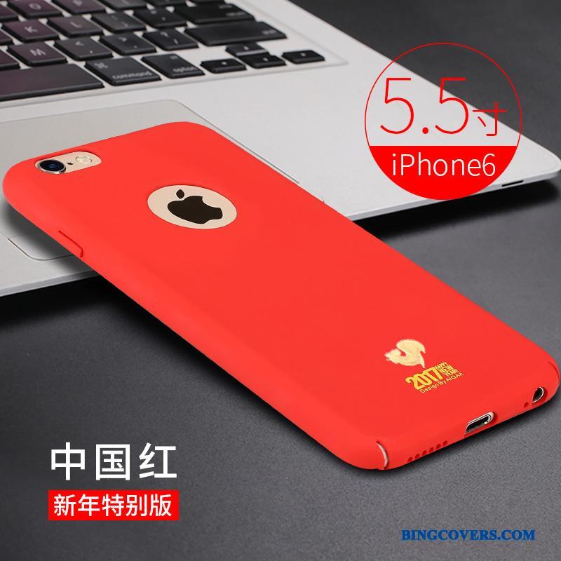 iPhone 6/6s Plus Anti-fald Sort Silikone Nubuck Etui Cover Ny