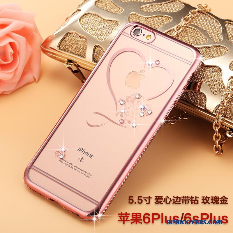 iPhone 6/6s Plus Anti-fald Strass Silikone Telefon Etui Alt Inklusive Trendy Rosa Guld