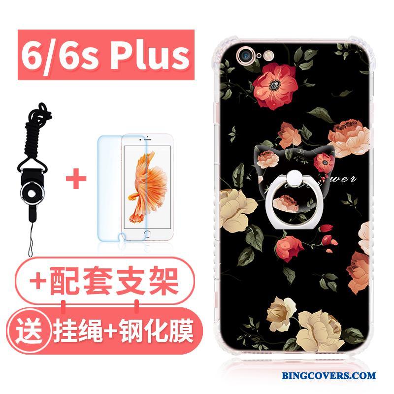 iPhone 6/6s Plus Blød Anti-fald Lyserød Hængende Ornamenter Silikone Telefon Etui Cover