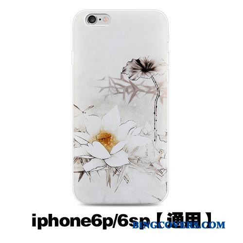 iPhone 6/6s Plus Cover Anti-fald Blød Sort Etui Hvid Kreativ