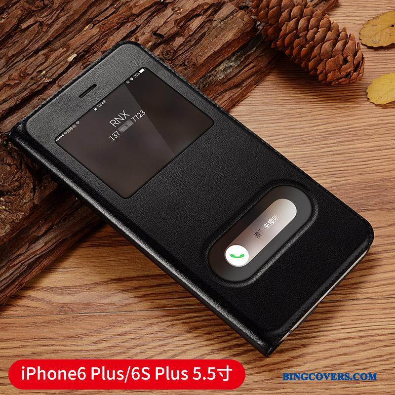 iPhone 6/6s Plus Cover Lædertaske Blå Clamshell Beskyttelse Anti-fald Telefon Etui