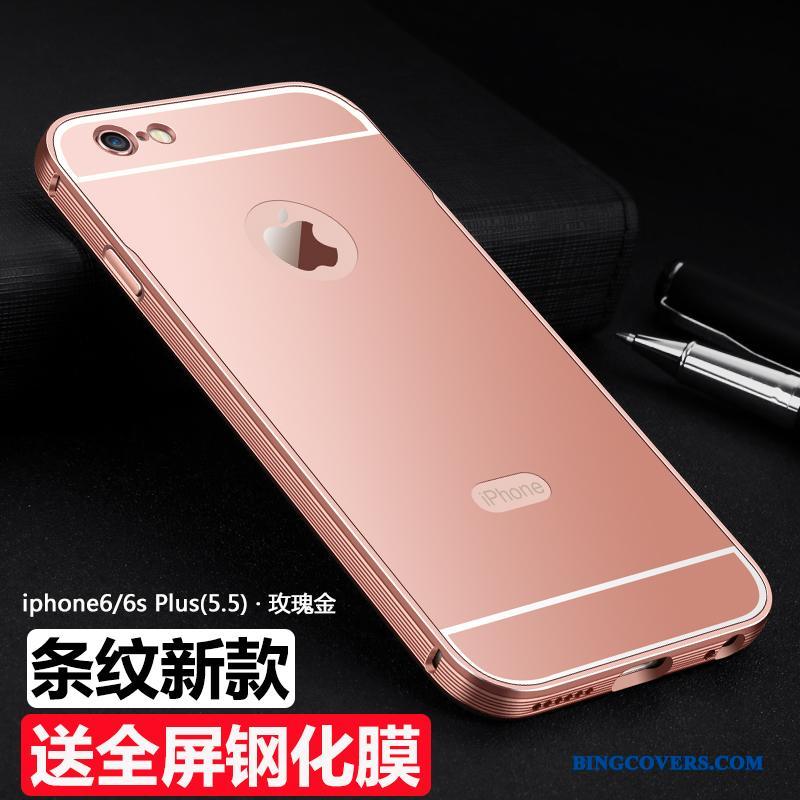iPhone 6/6s Plus Cover Telefon Etui Ny Rosa Guld Anti-fald Metal Beskyttelse