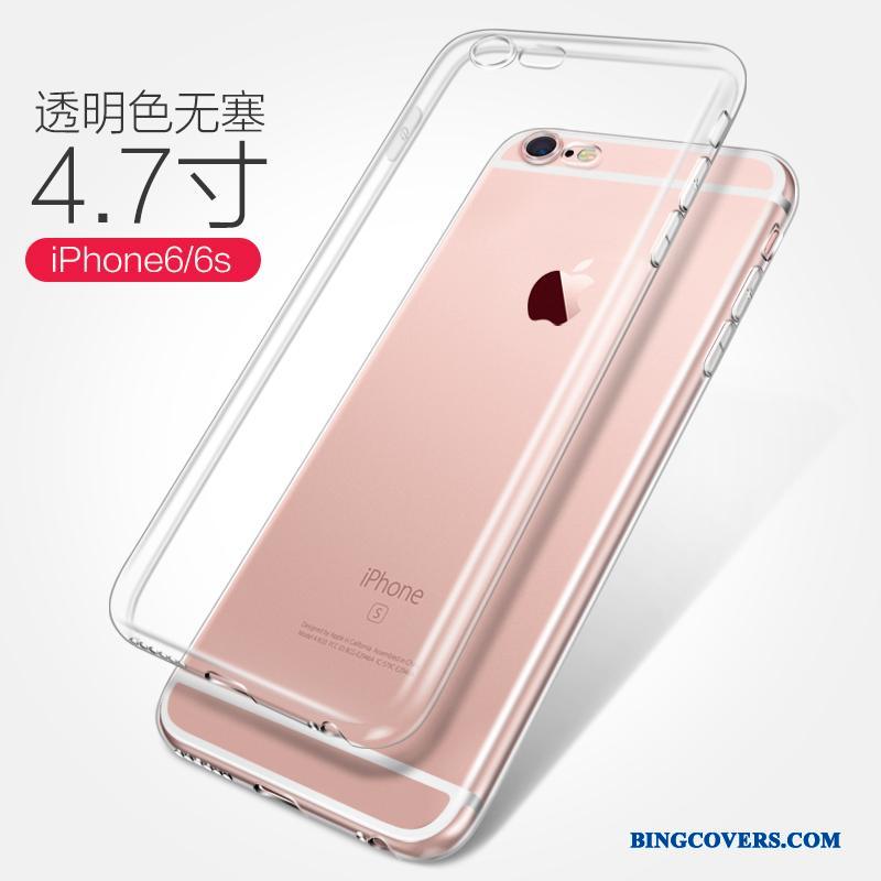 iPhone 6/6s Plus Lyserød Silikone Telefon Etui Beskyttelse Blød Anti-fald Gennemsigtig