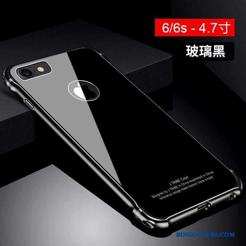 iPhone 6/6s Plus Metal Anti-fald Glas Telefon Etui Trend Cover Hvid