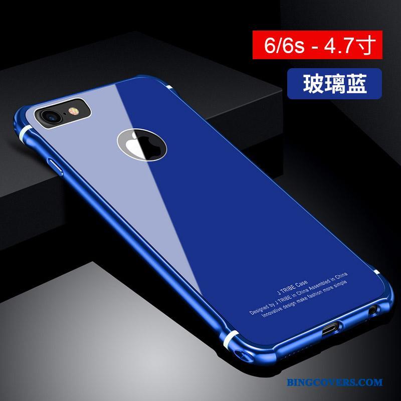 iPhone 6/6s Plus Metal Anti-fald Glas Telefon Etui Trend Cover Hvid