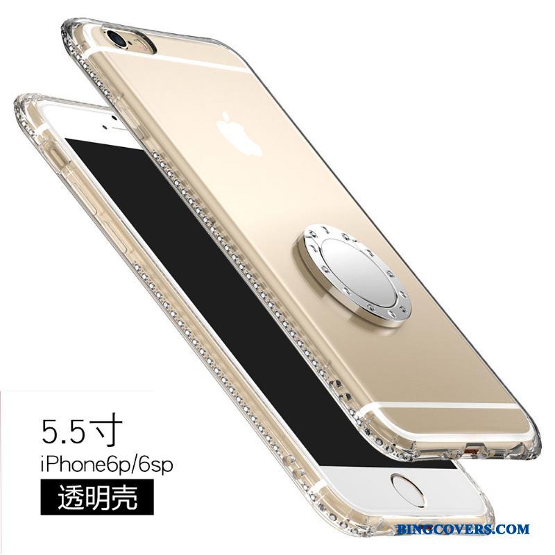 iPhone 6/6s Plus Silikone Cover Anti-fald Beskyttelse Telefon Etui Strass Gennemsigtig