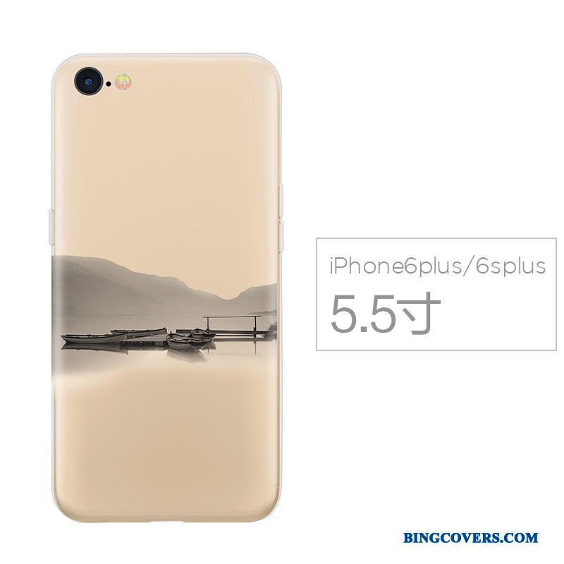 iPhone 6/6s Plus Silikone Kreativ Gul Telefon Etui Kinesisk Stil Anti-fald Trend