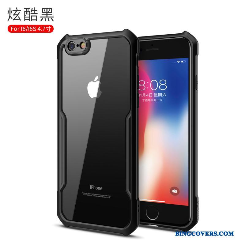 iPhone 6/6s Sort Silikone Gennemsigtig Trend Telefon Etui Cover Anti-fald
