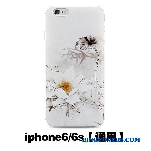 iPhone 6/6s Telefon Etui Kreativ Kinesisk Stil Hvid Cover Anti-fald Relief