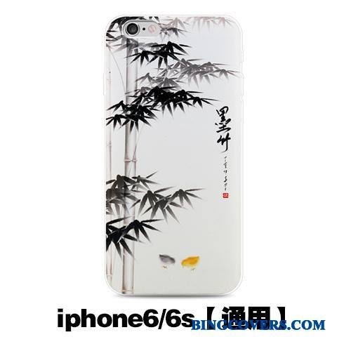 iPhone 6/6s Telefon Etui Kreativ Kinesisk Stil Hvid Cover Anti-fald Relief