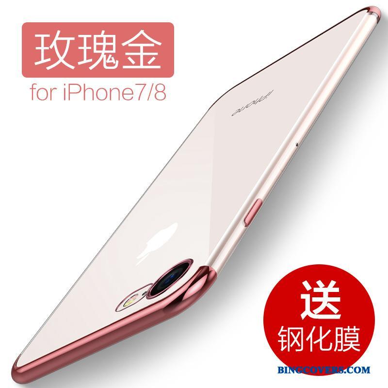 iPhone 7 Alt Inklusive Gennemsigtig Anti-fald Telefon Etui Silikone Blød Rød