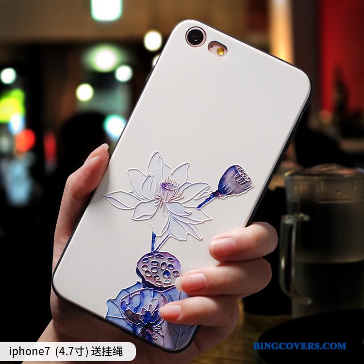 iPhone 7 Alt Inklusive Telefon Etui Kinesisk Stil Anti-fald Silikone Cover Hængende Ornamenter