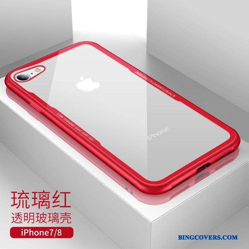 iPhone 7 Anti-fald Hvid Glas Telefon Etui Ny Trend Gennemsigtig