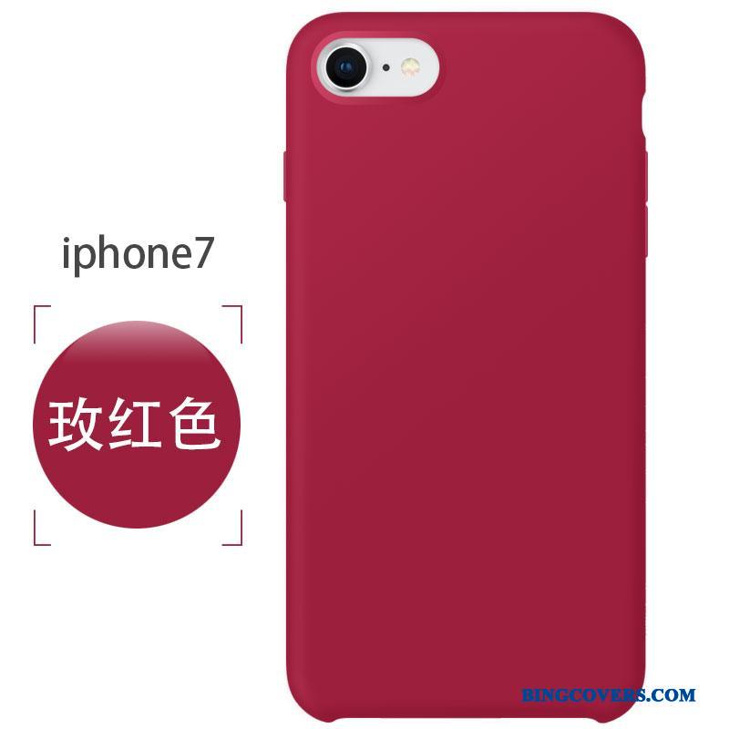 iPhone 7 Blød Nubuck Telefon Etui Autentiske Rød Silikone Anti-fald