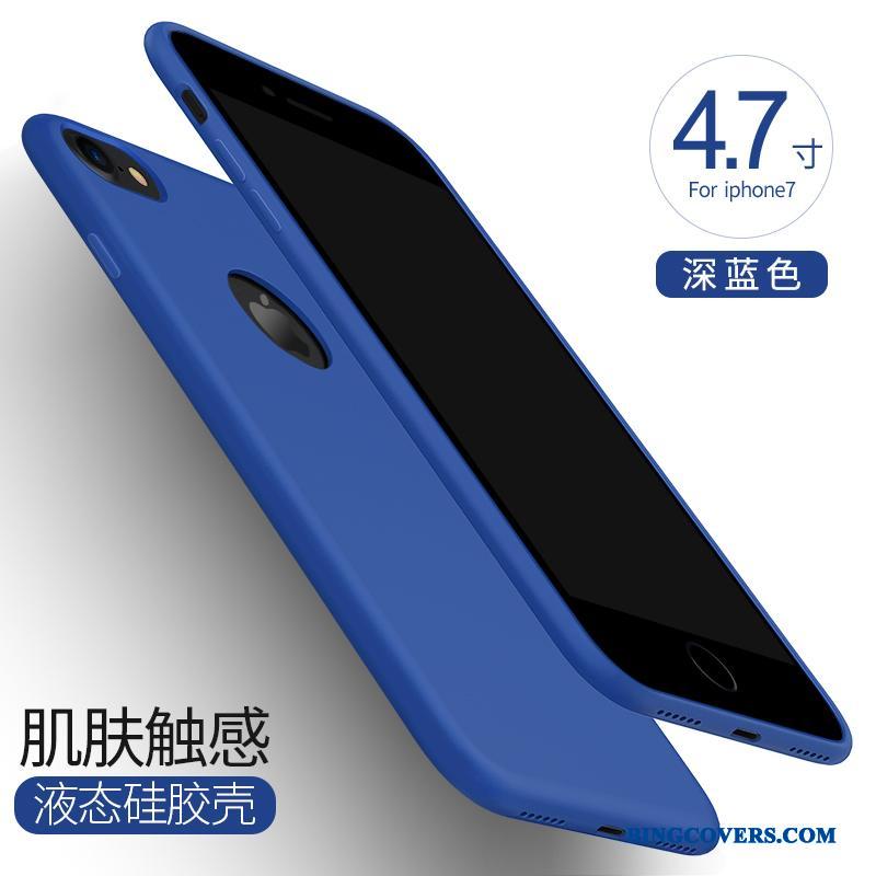 iPhone 7 Blød Telefon Etui Pu Alt Inklusive Silikone Blå