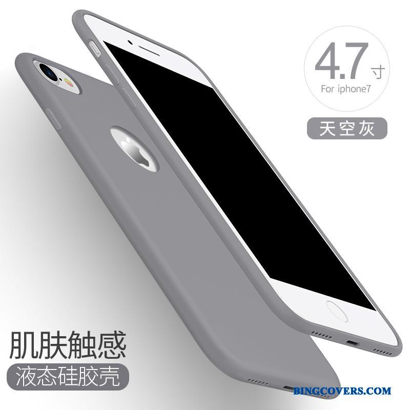 iPhone 7 Blød Telefon Etui Pu Alt Inklusive Silikone Blå