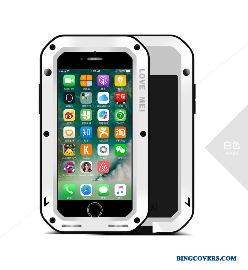 iPhone 7 Etui Anti-fald Cover Tre Forsvar Silikone Gul Udendørs Metal