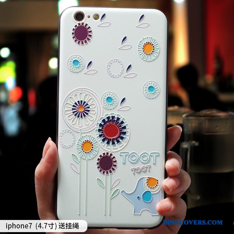 iPhone 7 Hængende Ornamenter Cartoon Telefon Etui Alt Inklusive Smuk Cover Silikone