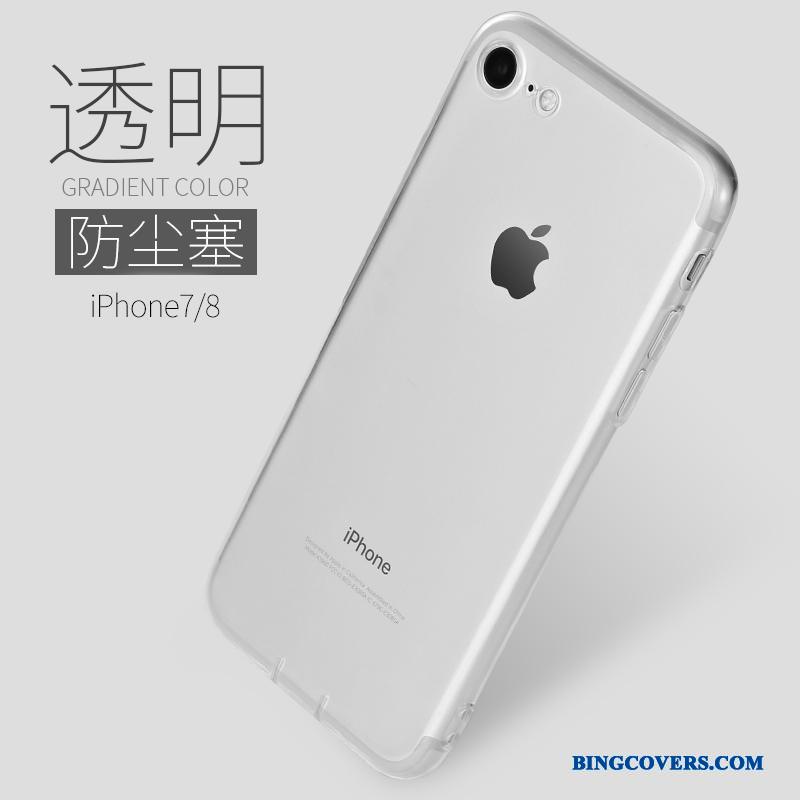 iPhone 7 Lyseblå Gennemsigtig Blød Kreativ Silikone Etui Gradient Farve