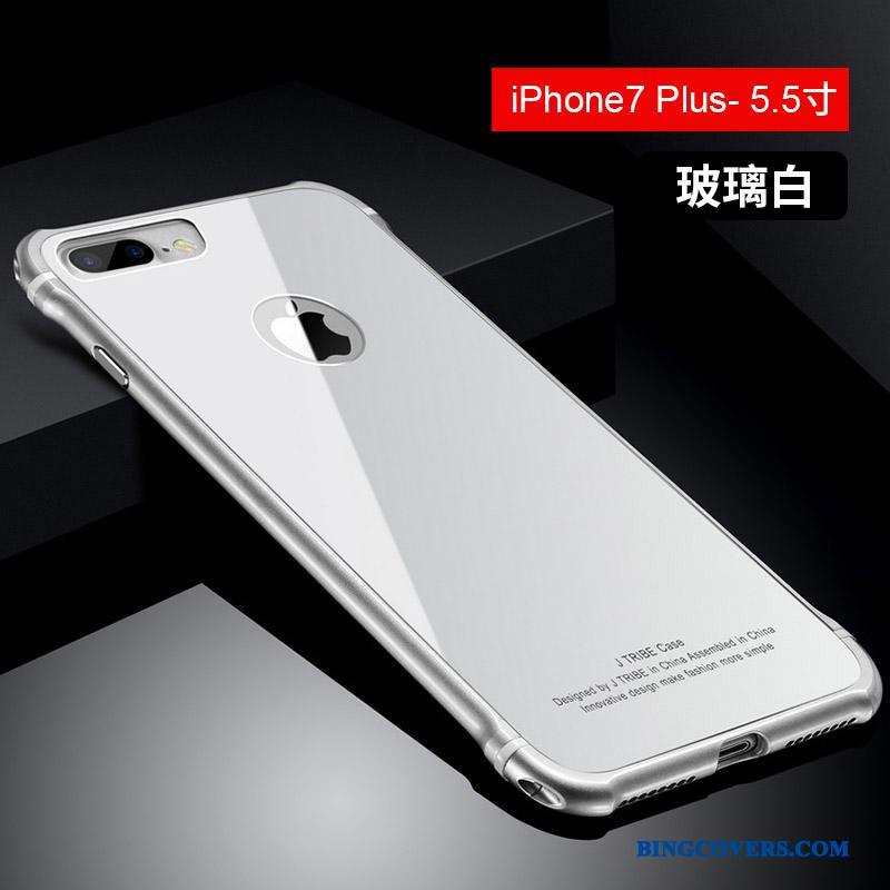 iPhone 7 Plus Alt Inklusive Metal Telefon Etui Blå Cover Anti-fald Trendy
