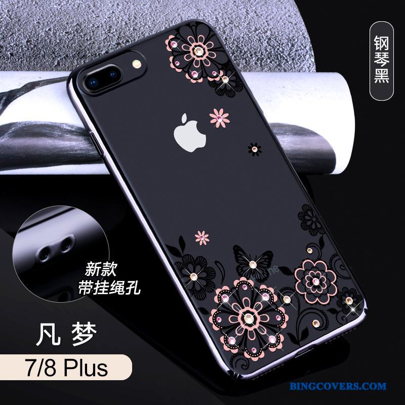 iPhone 7 Plus Alt Inklusive Strass Anti-fald Luksus Gennemsigtig Guld Telefon Etui