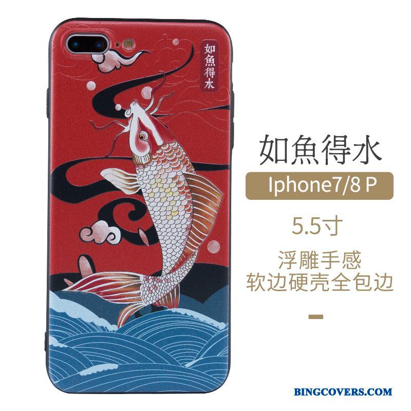 iPhone 7 Plus Anti-fald Ny Beskyttelse Kinesisk Stil Telefon Etui Vind Kunst