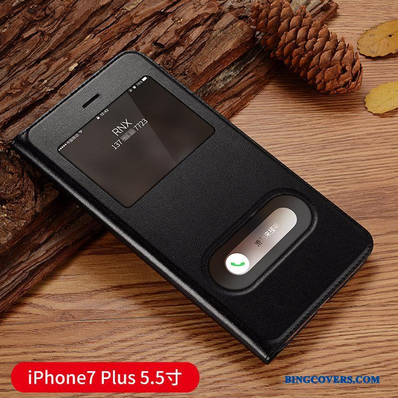 iPhone 7 Plus Blå Clamshell Mobiltelefon Cover Telefon Etui Beskyttelse Lædertaske