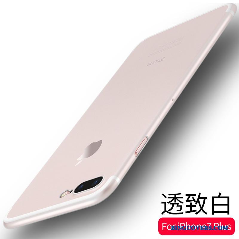 iPhone 7 Plus Blå Gennemsigtig Anti-fald Beskyttelse Nubuck Etui Cover