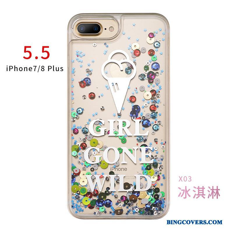 iPhone 7 Plus Blå Quicksand Flydende Cover Ny Telefon Etui Silikone