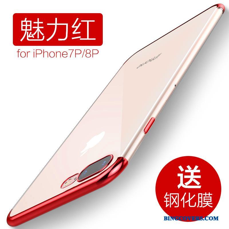 iPhone 7 Plus Blød Alt Inklusive Af Personlighed Gennemsigtig Rød Etui Telefon