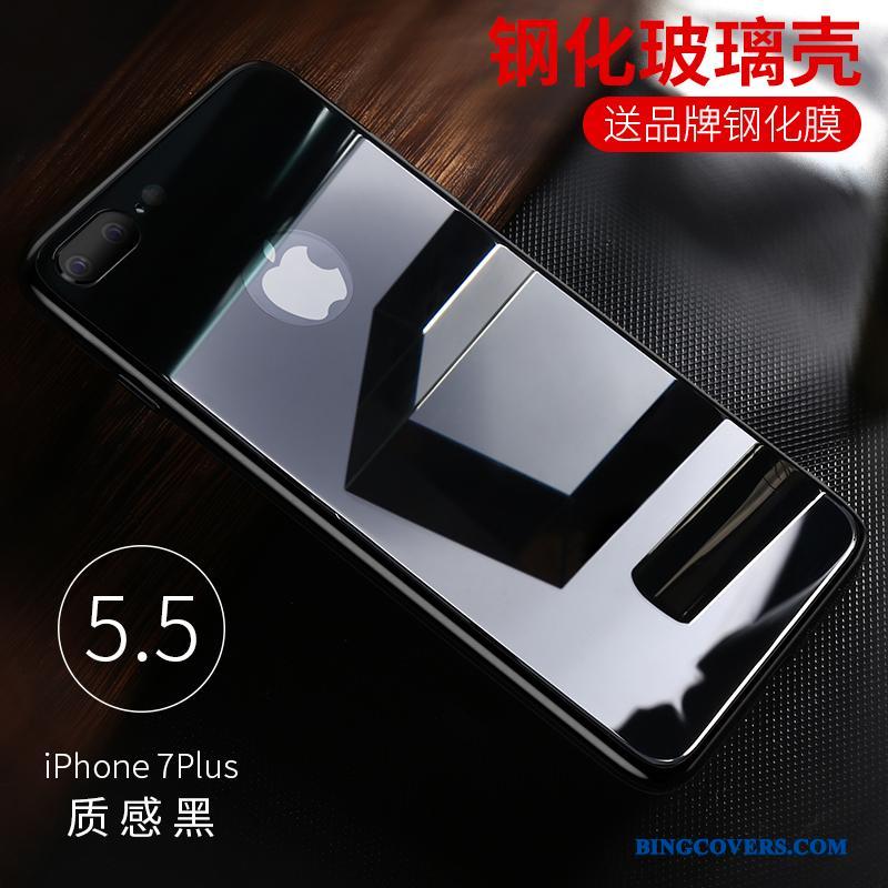 iPhone 7 Plus Cover Alt Inklusive Etui Sort Telefon Anti-fald Hærdet Glas