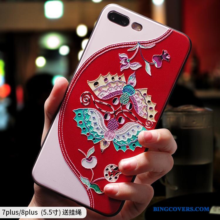 iPhone 7 Plus Etui Anti-fald Kreativ Silikone Af Personlighed Alt Inklusive Rød Cover