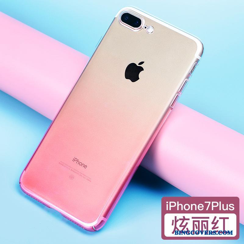 iPhone 7 Plus Gradient Ny Belægning Telefon Etui Anti-fald Rød Cover