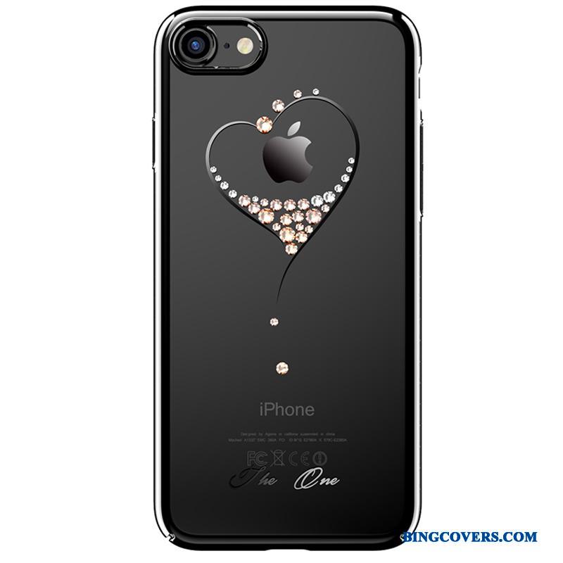 iPhone 7 Plus Luksus Strass Beskyttelse Gennemsigtig Anti-fald Guld Telefon Etui