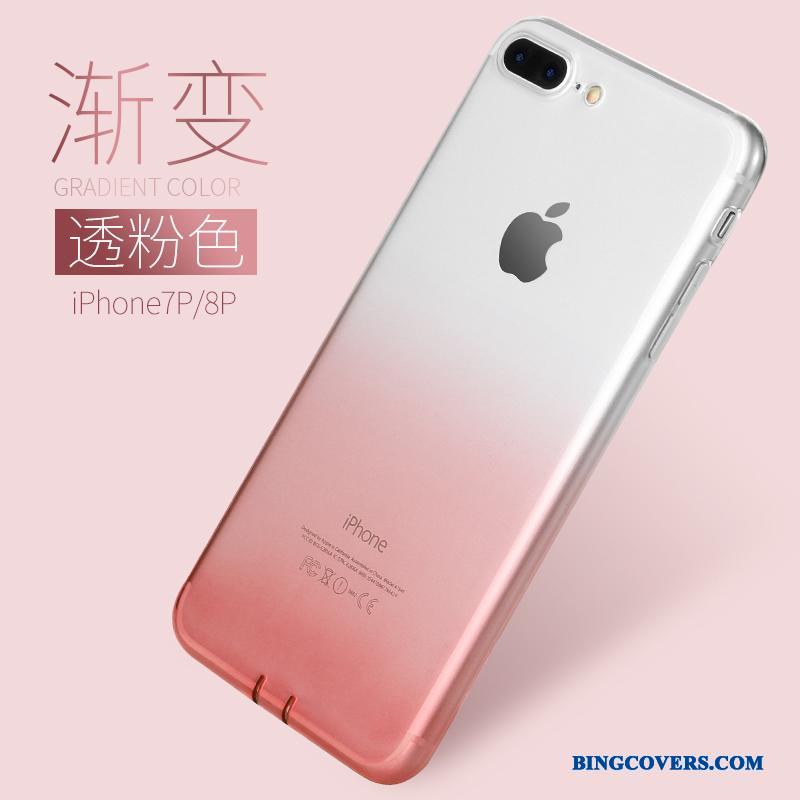 iPhone 7 Plus Rød Telefon Etui Blød Grøn Gradient Farve Kreativ Gennemsigtig