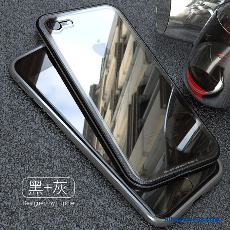 iPhone 7 Plus Telefon Etui Cover Metal Anti-fald Hærdet Glas Alt Inklusive Beskyttelse