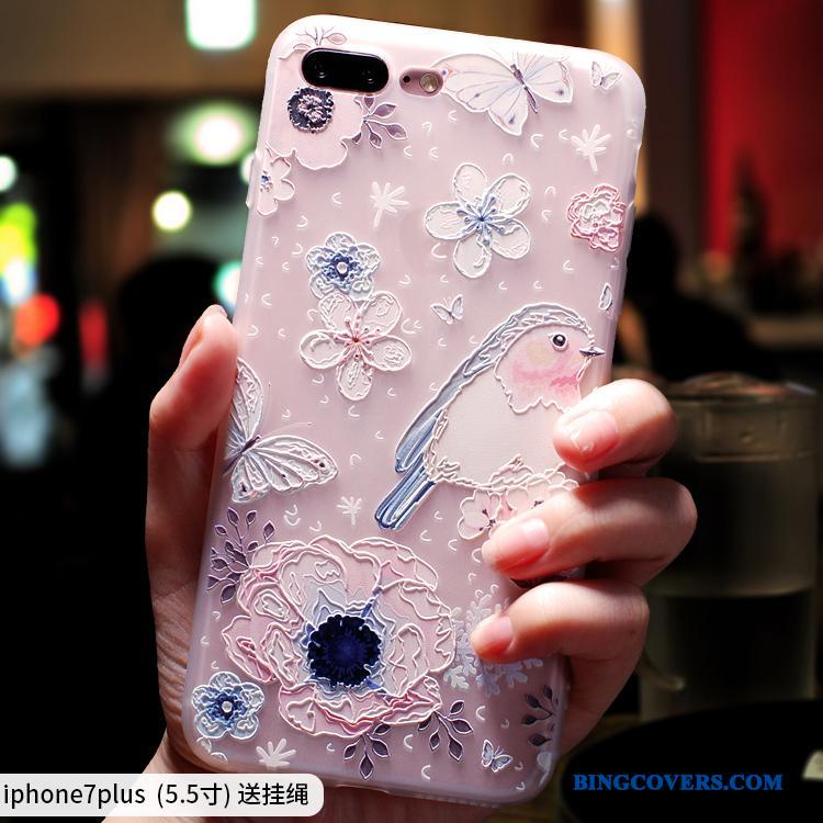 iPhone 7 Plus Telefon Etui Lyserød Trendy Alt Inklusive Silikone Elegante Anti-fald