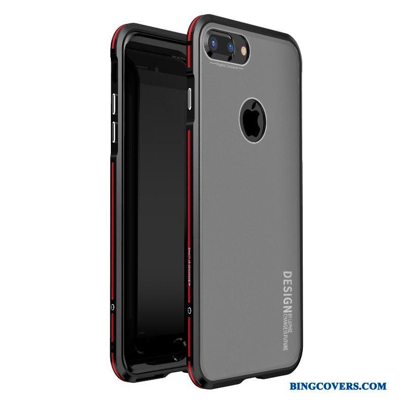 iPhone 7 Plus Telefon Etui Ramme Anti-fald Trend Beskyttelse Rød Metal
