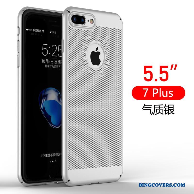 iPhone 7 Plus Telefon Etui Sort Ny Anti-fald Blå Cover Nubuck