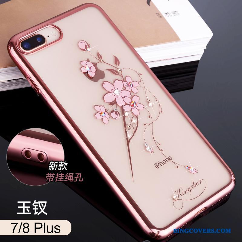 iPhone 7 Plus Trendy Luksus Rosa Guld Gennemsigtig Anti-fald Telefon Etui Ny