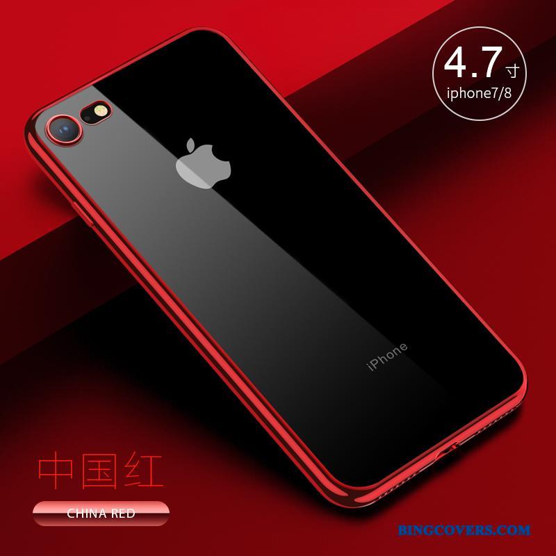 iPhone 7 Rosa Guld Anti-fald Tynd Silikone Alt Inklusive Etui Gennemsigtig