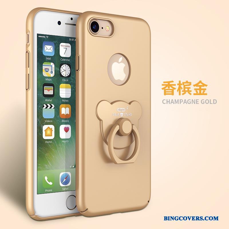 iPhone 7 Rosa Guld Telefon Etui Ny Cover Ring Nubuck Anti-fald