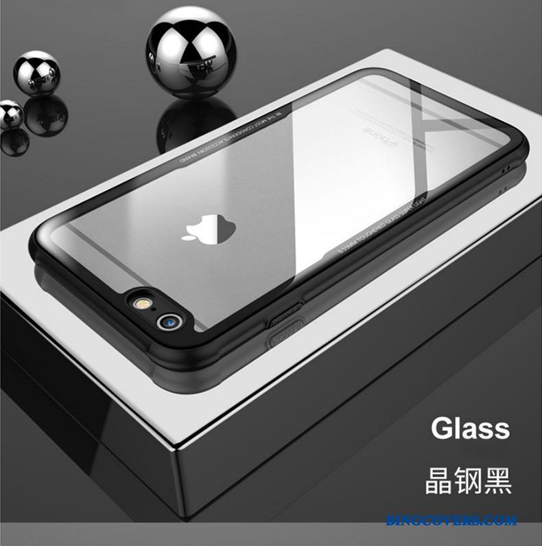 iPhone 7 Silikone Rød Etui Ny Skærmbeskyttelse Gennemsigtig Hærdet Glas