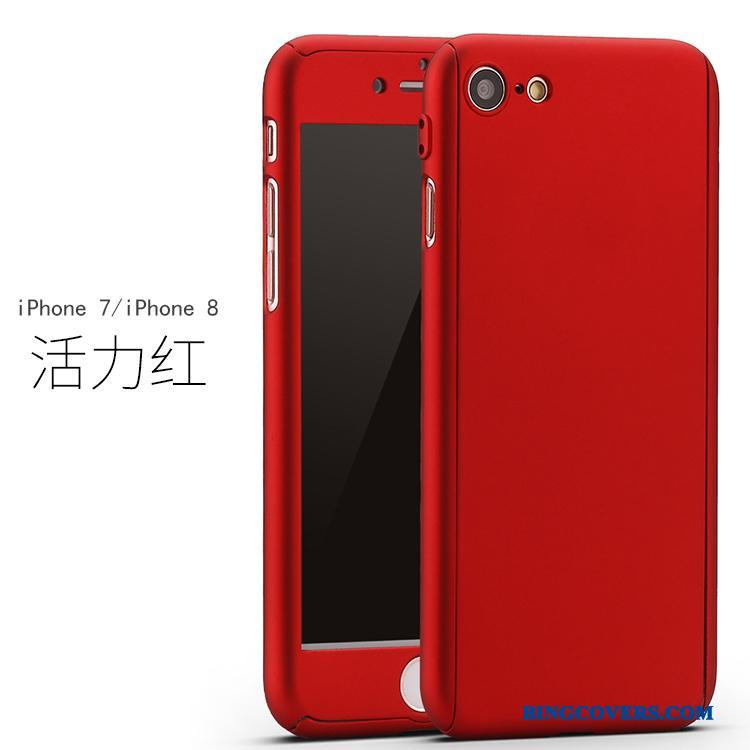 iPhone 8 Cover Telefon Etui Silikone Rød Anti-fald Blød Alt Inklusive