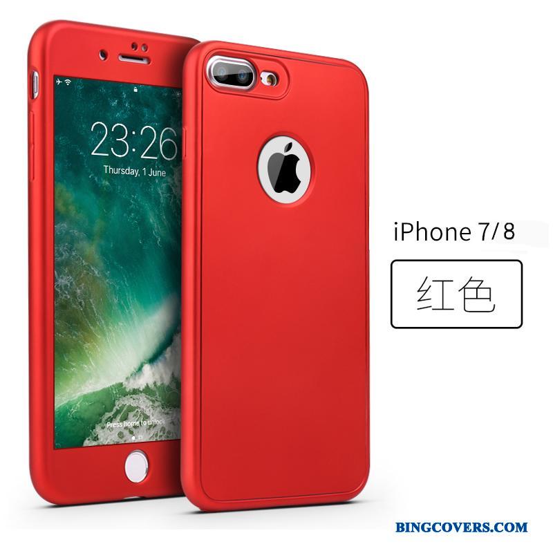 iPhone 8 Cover Telefon Etui Silikone Rød Anti-fald Blød Alt Inklusive