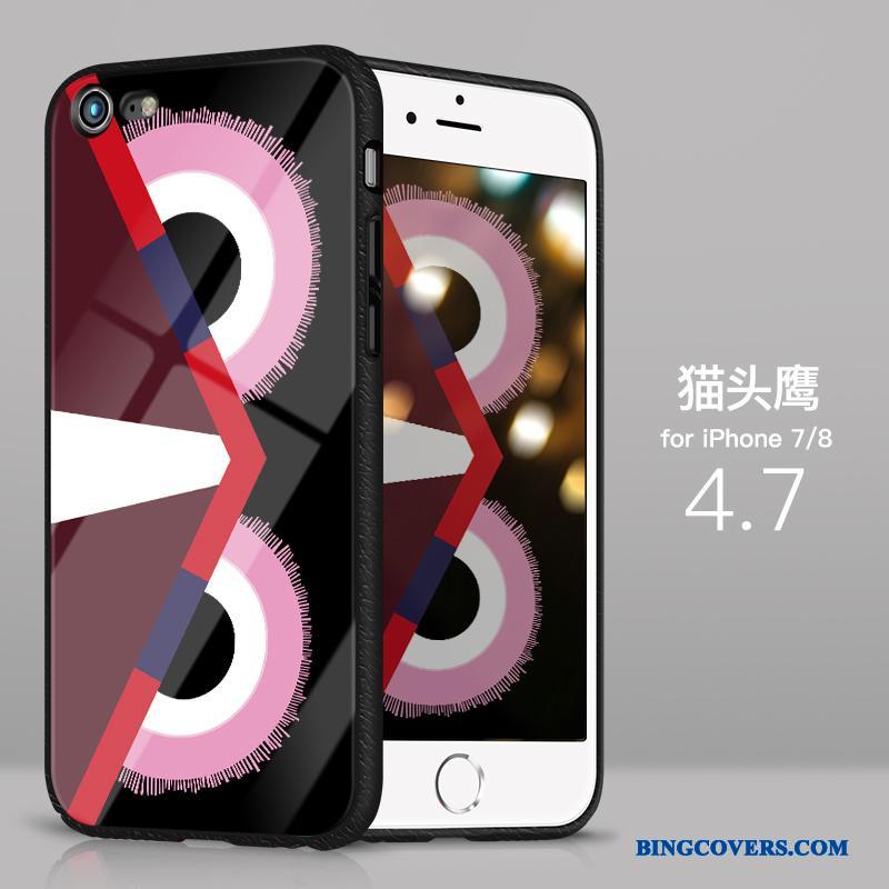 iPhone 8 Etui Anti-fald Blå Glas Alt Inklusive Cover Net Red Tynd